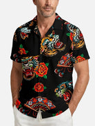 Men's Traditional Tiger Rose Short Sleeve Shirt Eleven Oasis
