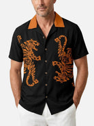 Men's Dual Tiger Graphic Short Sleeve Shirt Eleven Oasis