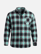 Men's Shadow Plaid Pocket Long Sleeve Shirt Eleven Oasis