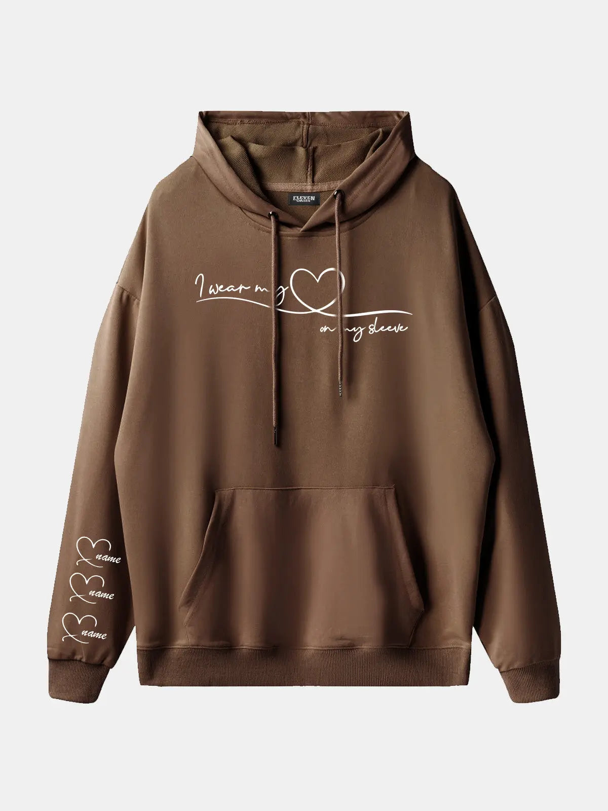 Custom Heart Sleeve Hoodie Eleven Oasis