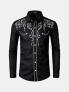 Men's Western Embroidered Long Sleeve Shirt ElevenOasis