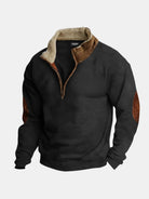 Men's Sherpa Collar Quarter-Zip Fleece Pullover Sweatshirt ElevenOasis