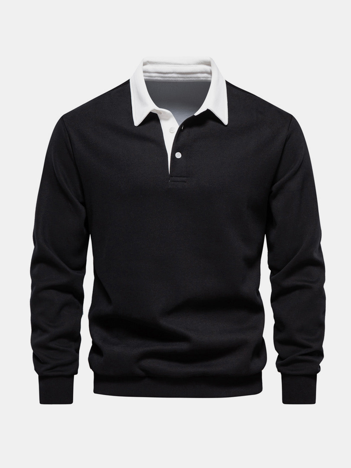 Men's Polo Collar Long Sleeve Sweatshirt ElevenOasis