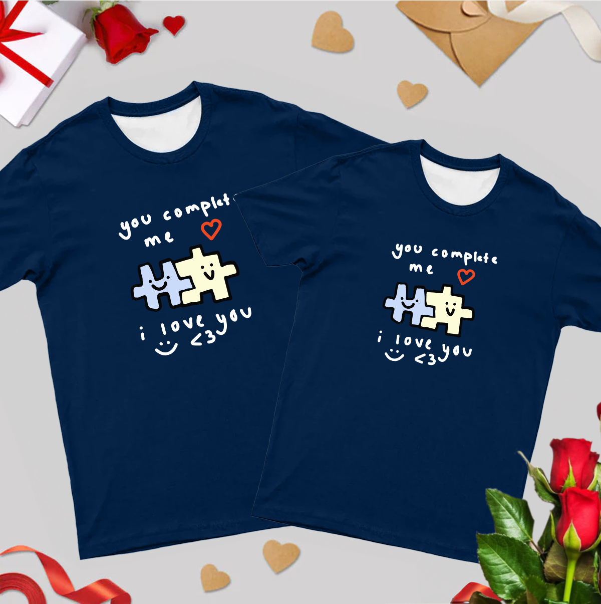 You Complete Me Couple Short Sleeve Shirt Eleven Oasis