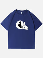 Easter Bunny Hand Shadow Puppet Cotton T-Shirt Eleven Oasis