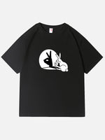 Easter Bunny Hand Shadow Puppet Cotton T-Shirt Eleven Oasis