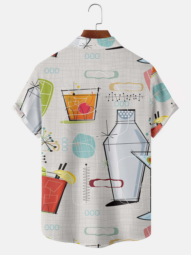 Men's Cocktail Short Sleeve Casual ShirtMens short sleeve shirts Big and tall Mens shirts Short sleeve shirts for men Mens 4xl shirts Casual short sleeve shirts