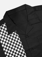 Men's Checkerboard Panel Bowling Short Sleeve Shirt Eleven Oasis