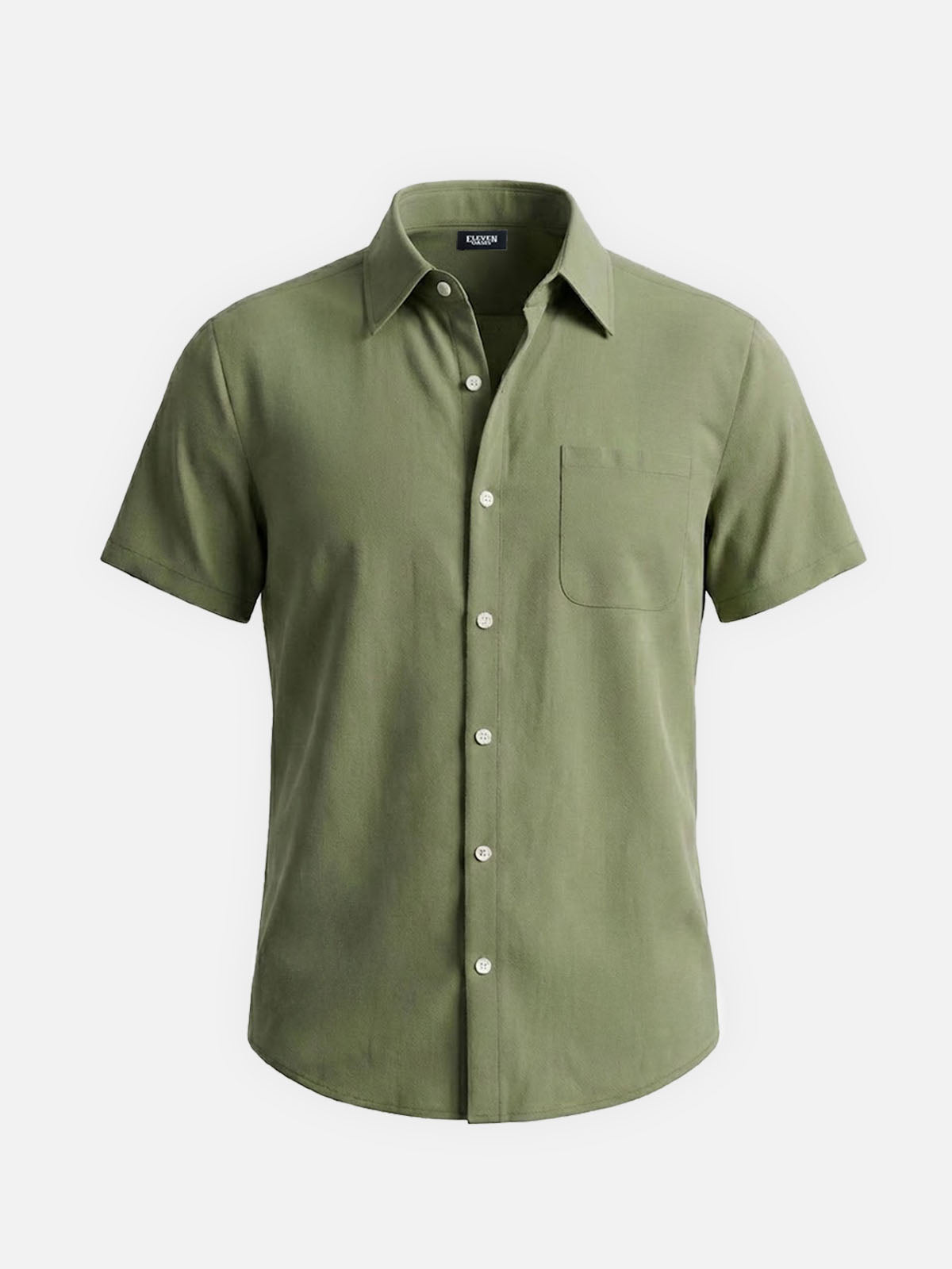 Men's Classic Solid Button Down Short Sleeve Shirt Eleven Oasis