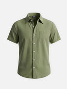 Men's Classic Solid Button Down Short Sleeve Shirt Eleven Oasis