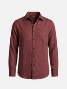Men's Textured Linen-Look Pocket Long Sleeve Shirt Eleven Oasis