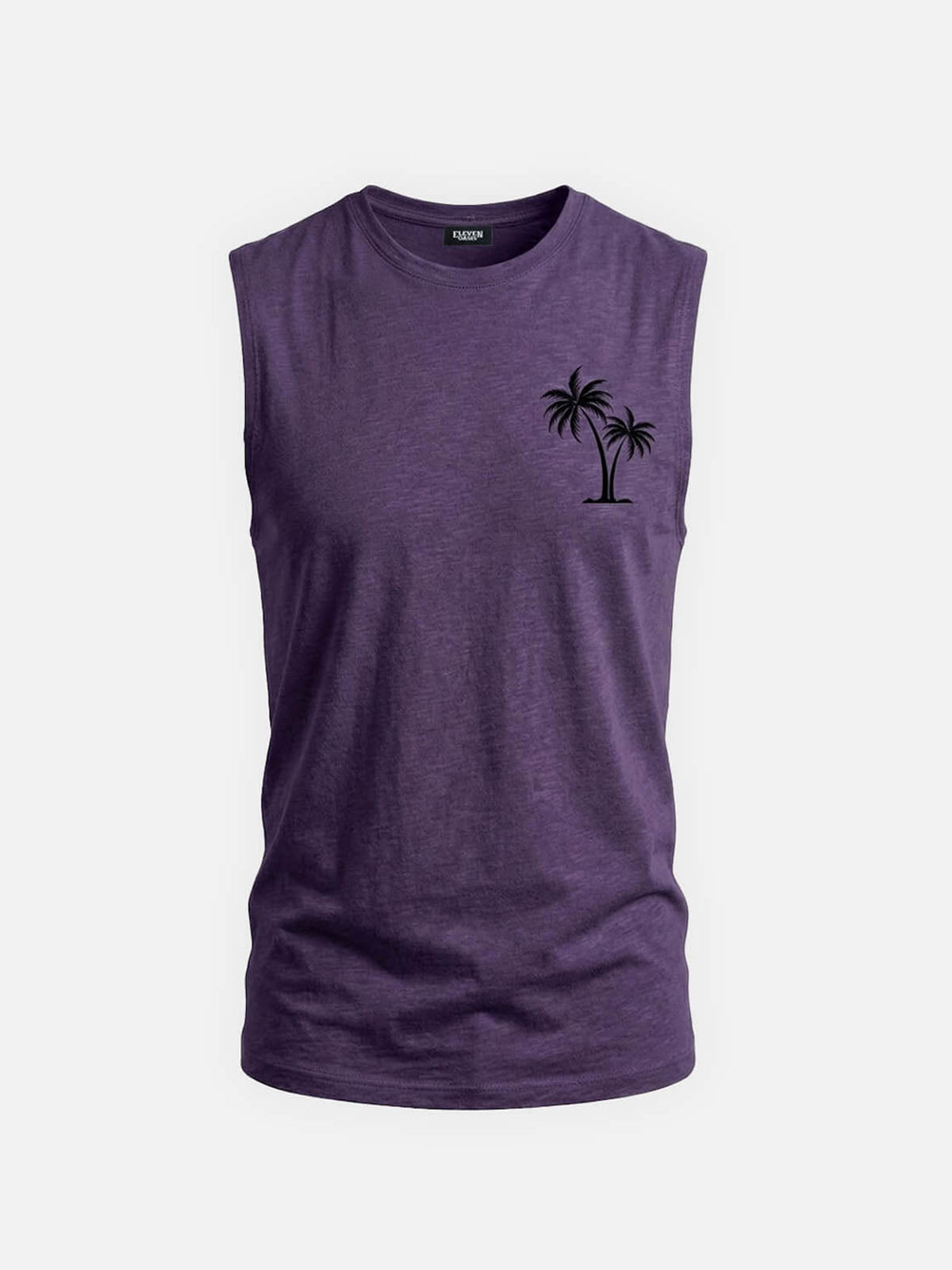 Men's Palm Graphic Crew Neck Tank Top Eleven Oasis