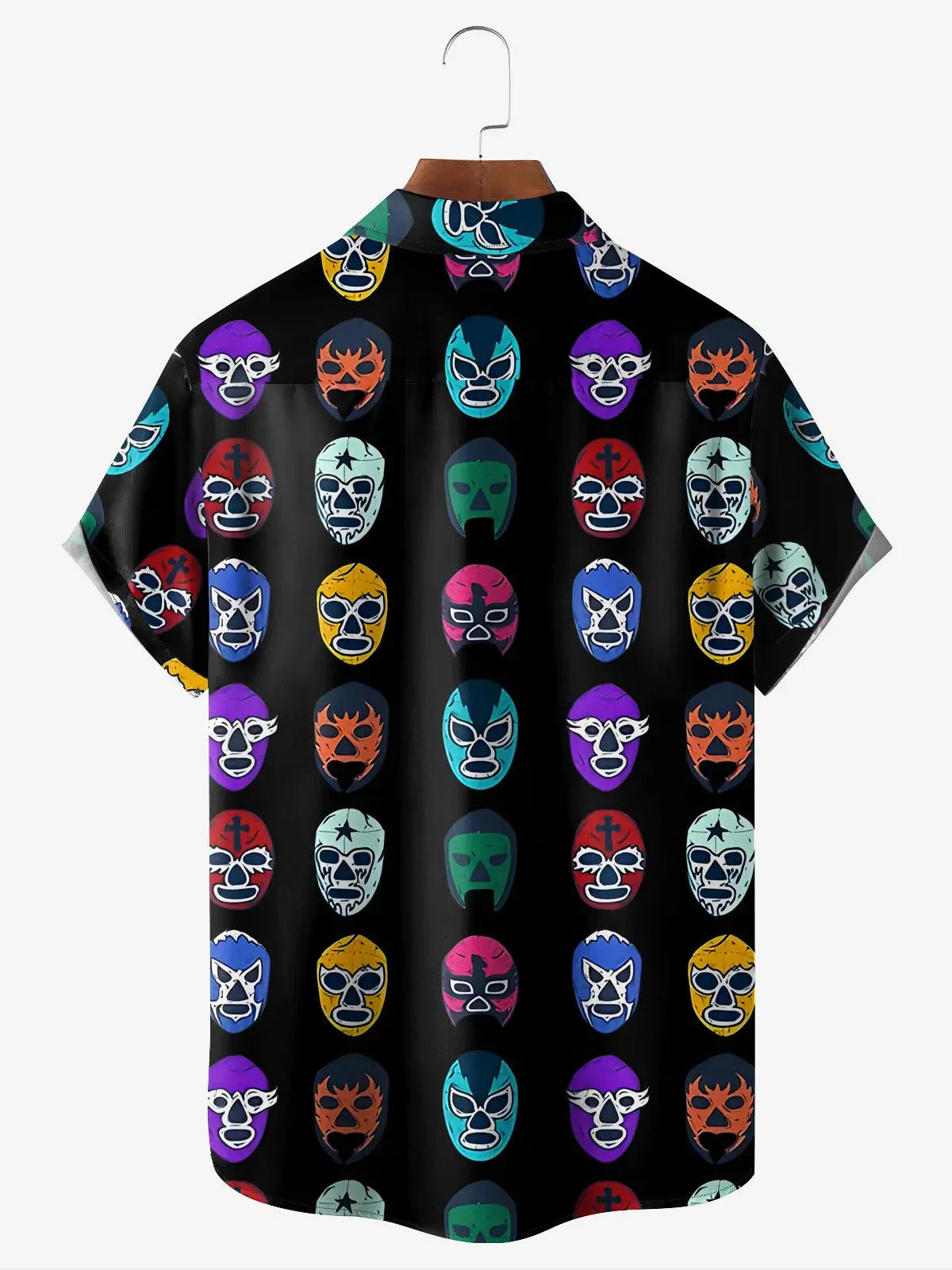 Men's Mexican Luche Libre Wrestling Masks Short Sleeve Casual ShirtMens short sleeve shirts Big and tall Mens shirts Short sleeve shirts for men Mens 4xl shirts Casual short sleeve shirts