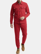 Men's Faux Suede Button-Up Two-Piece Set Eleven Oasis