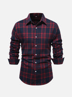 Men's Classic Plaid Long Sleeve Shirt Eleven Oasis