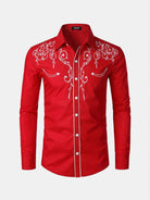 Men's Western Embroidered Long Sleeve Shirt ElevenOasis