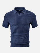 Men's Slim Fit Textured Open Collar Polo Shirt Eleven Oasis