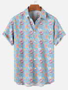 Men's Easter Egg Bunny Pattern Short Sleeve Shirt Summer Everest