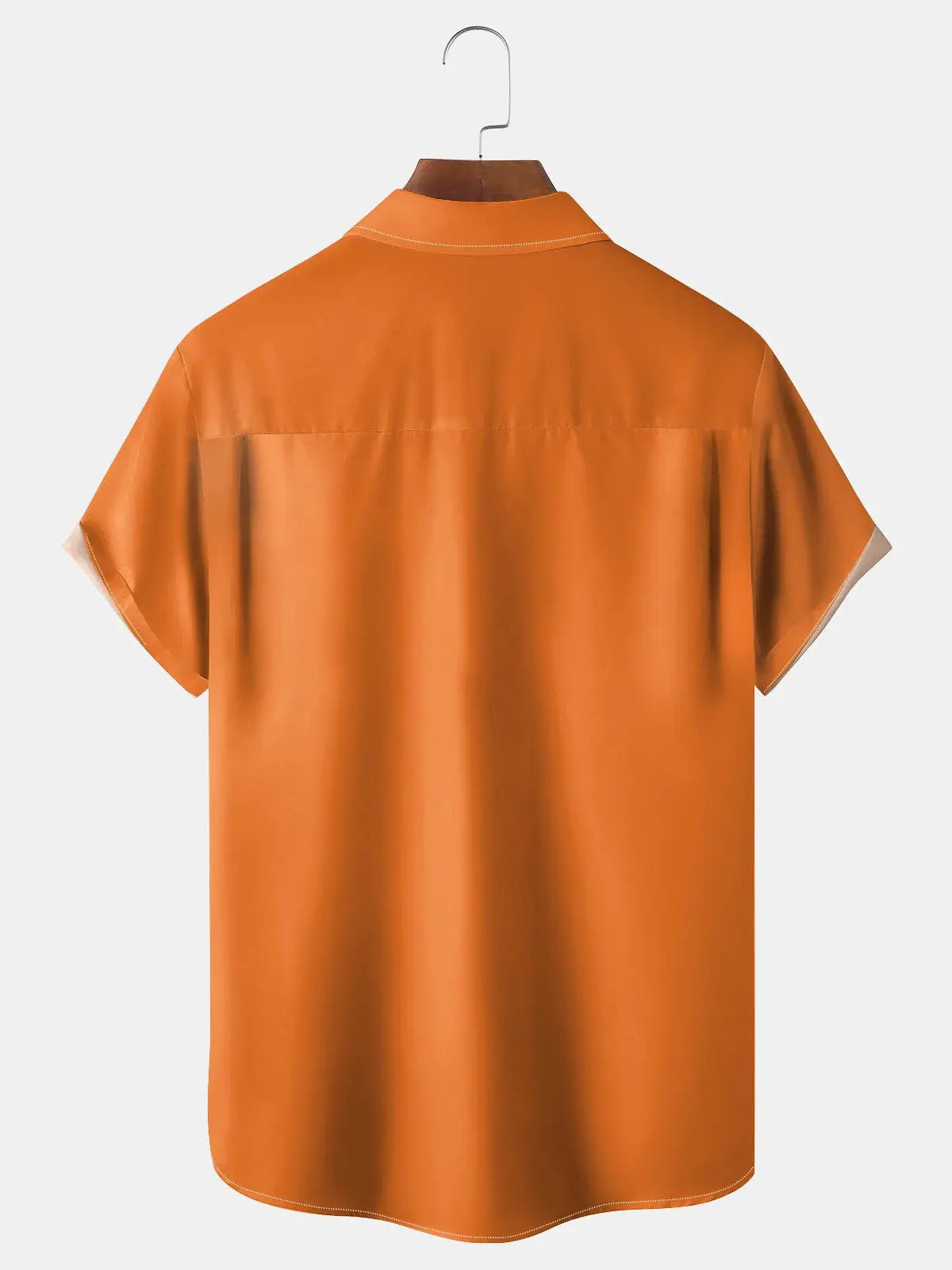 Tall Size Men's Orange Striped Bowling Short Sleeve Casual ShirtMens short sleeve shirts Big and tall Mens shirts Short sleeve shirts for men Mens 4xl shirts Casual short sleeve shirts