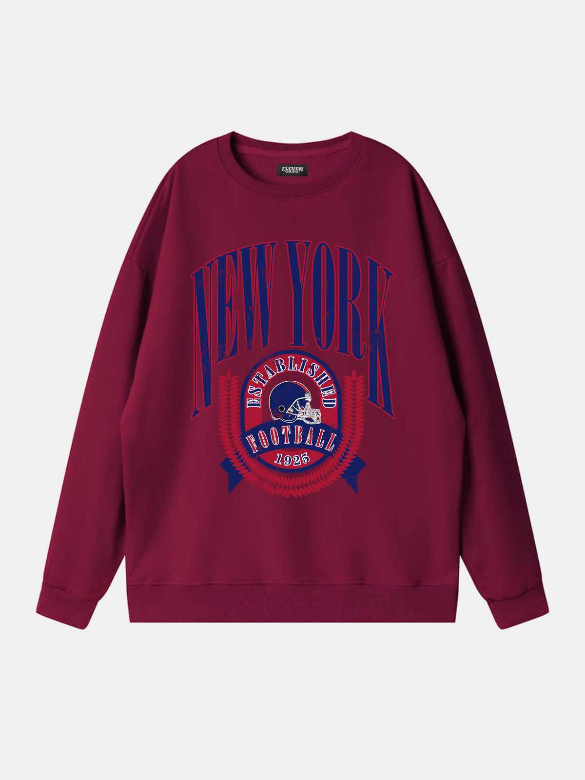 New York American Football Crest Sweatshirt Eleven Oasis