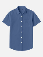 Men's Textured Cotton Classic Pocket Short Sleeve Shirt ElevenOasis