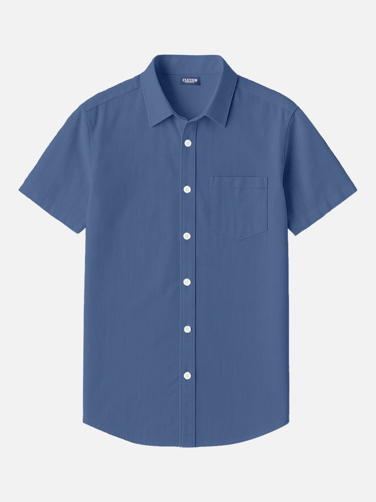 Men's Textured Cotton Classic Pocket Short Sleeve Shirt ElevenOasis