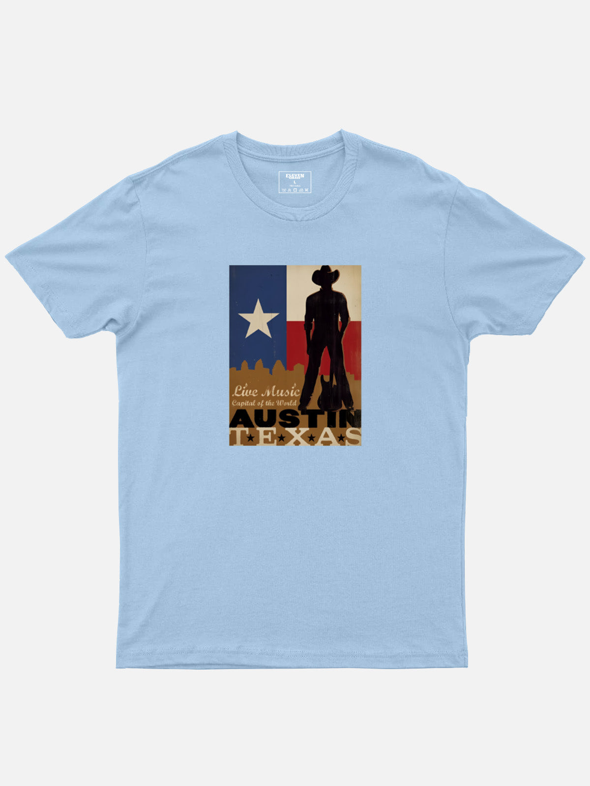 Austin Texas Live Music Cotton T-Shirt Eleven Oasis