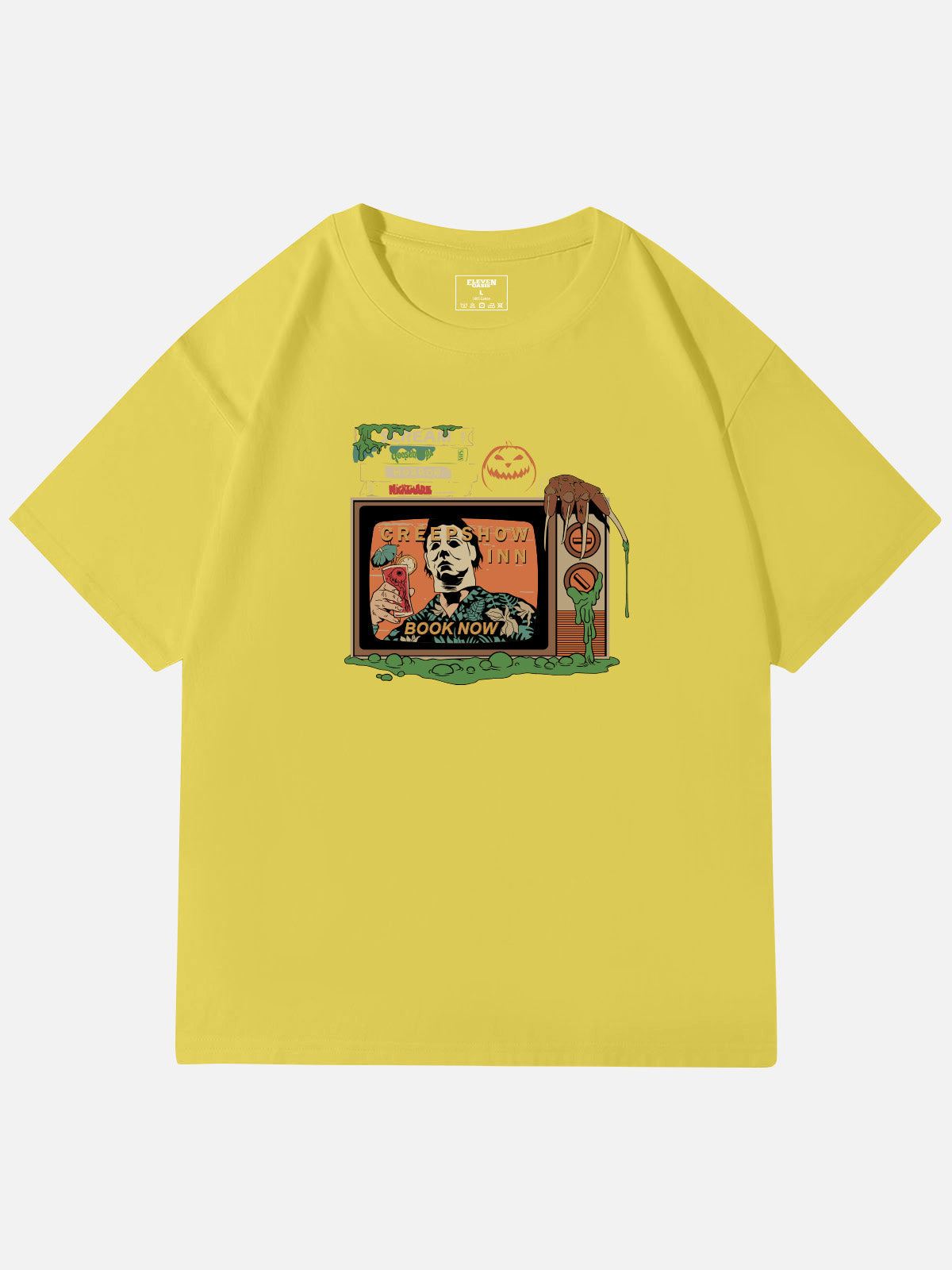 Creepshow Inn Retro Horror Graphic Cotton T-Shirt Eleven Oasis