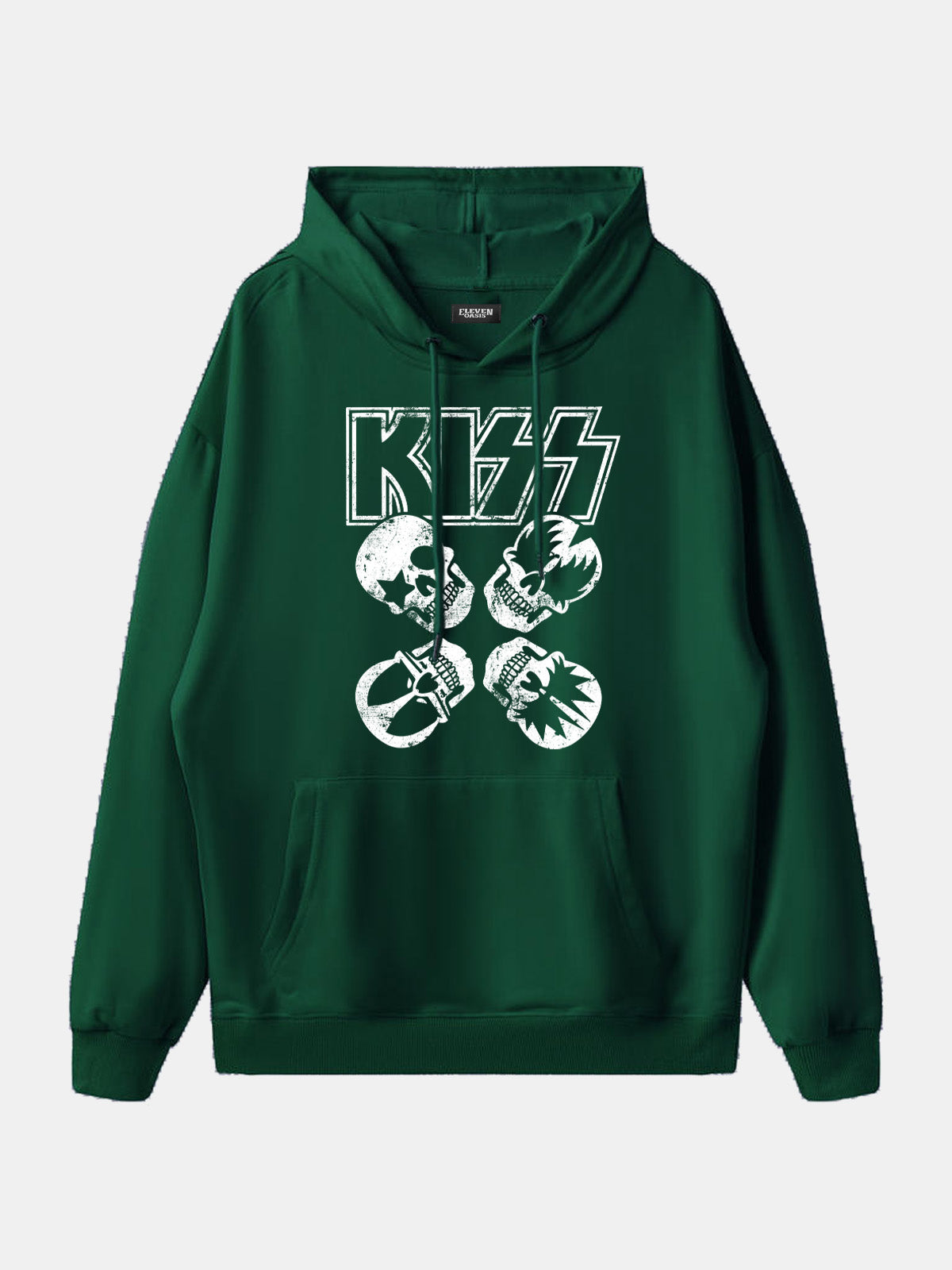 KISS Logo Band Faces Graphic Hoodie Eleven Oasis