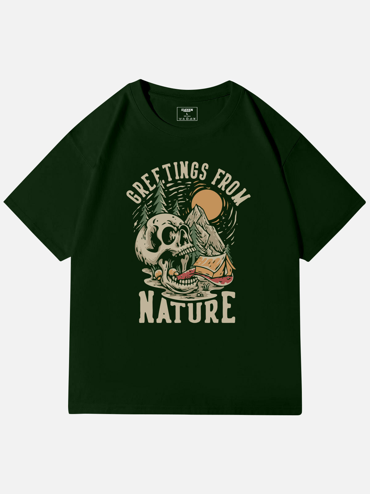 Greetings From Nature Skull Graphic Cotton T-Shirt Eleven Oasis
