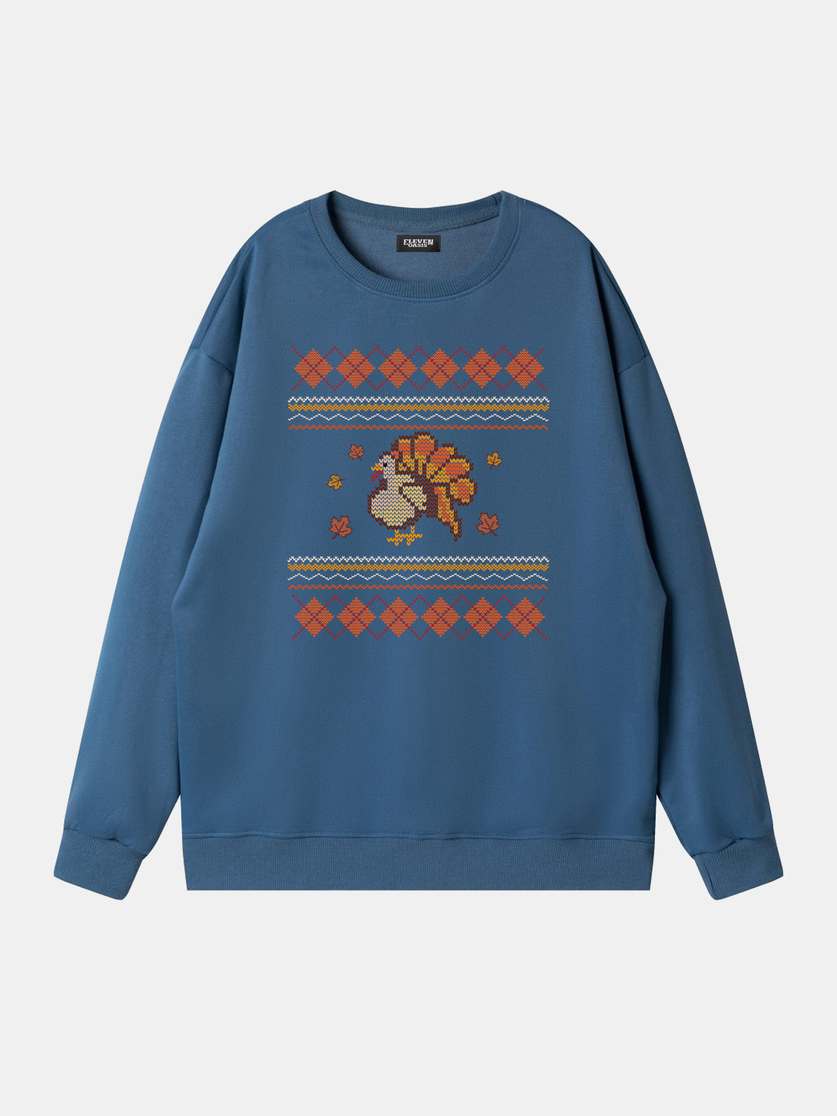 Thanksgiving Turkey Pattern Sweatshirt Eleven Oasis