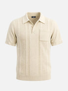 Men's Retro Ribbed Knit Short Sleeve Polo Shirt Eleven Oasis