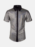 Men's Metallic Grid Short Sleeve Shirt Eleven Oasis