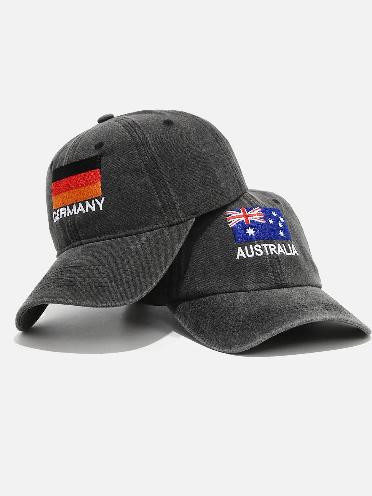 Men's Flag Embroidered Washed Baseball Cap Eleven Oasis
