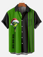 Christmas Grinch Striped Men's Short Sleeve ShirtMens short sleeve shirts Big and tall Mens shirts Short sleeve shirts for men Mens 4xl shirts Casual short sleeve shirts