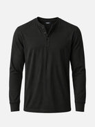 Men's Classic Henley Slim Fit Long Sleeve Shirt Eleven Oasis