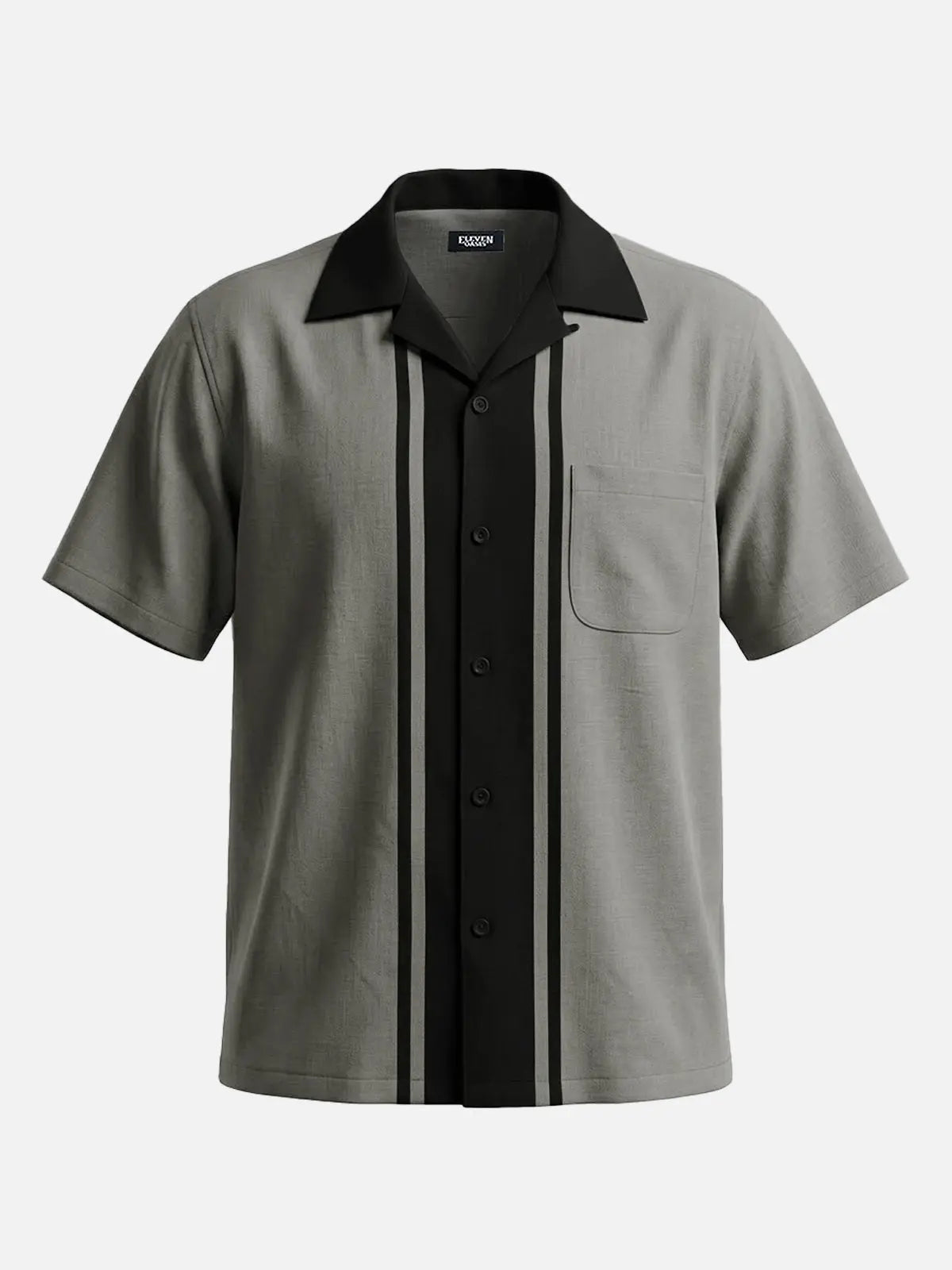 Men's Centerline Panel Bowling Short Sleeve Shirt Eleven Oasis