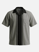 Men's Centerline Panel Bowling Short Sleeve Shirt Eleven Oasis