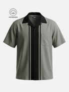 Men's Cotton Centerline Panel Bowling Short Sleeve Shirt Eleven Oasis