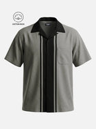 Men's Cotton Centerline Panel Bowling Short Sleeve Shirt
