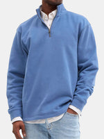Men's Quarter-Zip Cotton Blend Sweatshirt Eleven Oasis