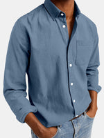 Men's Acid Washed Cotton Long Sleeve Shirt Eleven Oasis