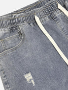 Men's Stretch Cotton Distressed Denim Shorts Eleven Oasis