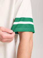 Men's 60s Green-Trim Bowling Style Camp Collar Short Sleeve Shirt Eleven Oasis