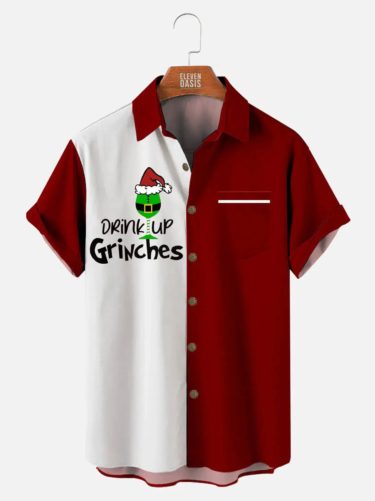 Christmas Drink Up Grinches Men's Short Sleeve Shirt ElevenOasis