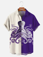 Octopus Print Men's Hawaiian Short Sleeve Shirt ElevenOasis