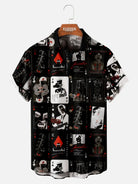 Tall Men's Vintage Playing Cards Collage Short Sleeve Shirt Eleven Oasis