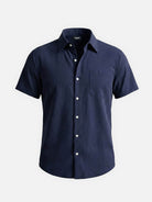 Men's Classic Solid Button Down Short Sleeve Shirt Eleven Oasis