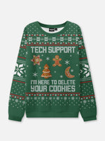 Tech Support Delete Your Cookies Ugly Christmas Sweater Eleven Oasis