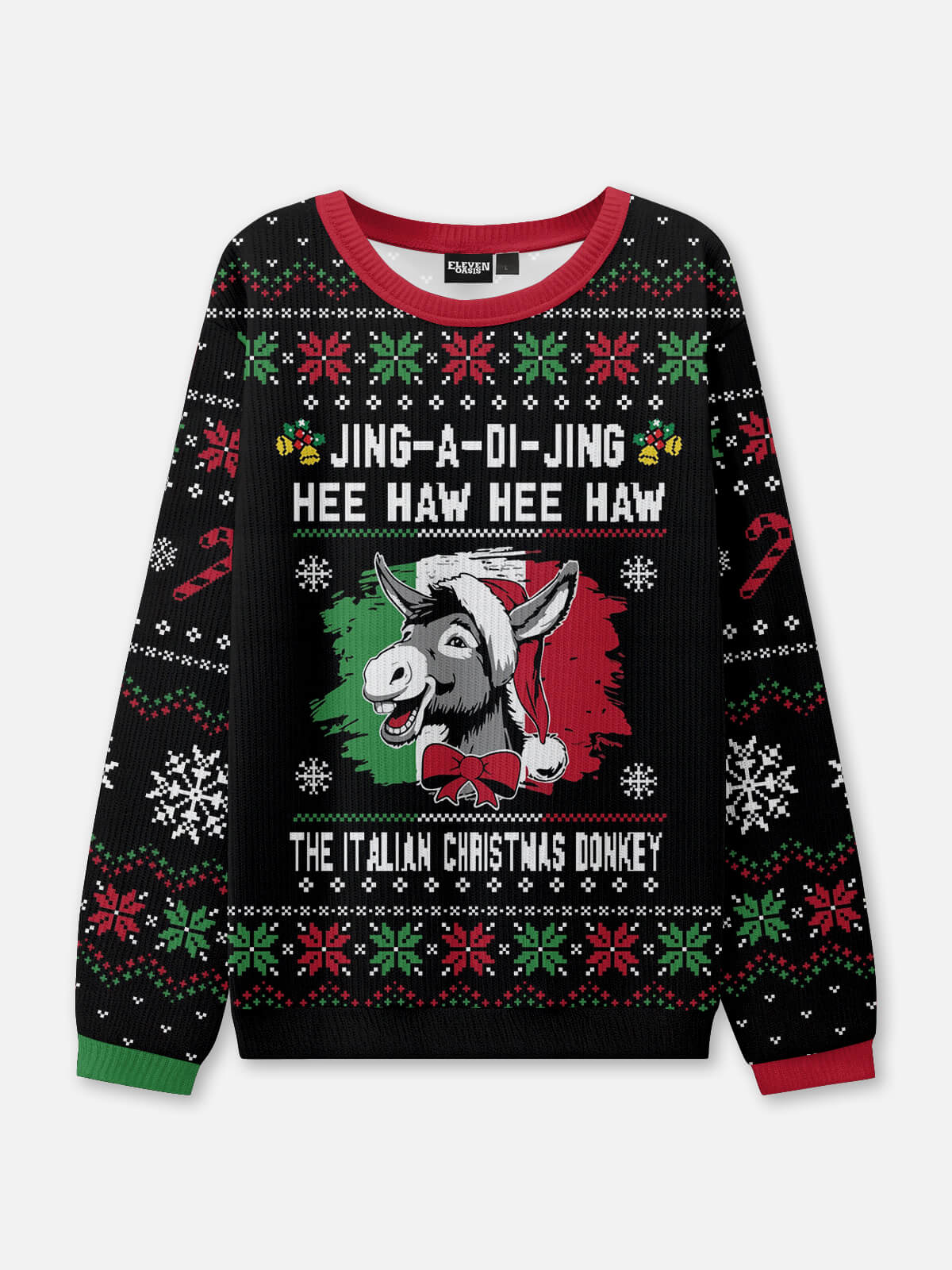 The Italian Christmas Donkey Ugly Christmas Sweater Eleven Oasis